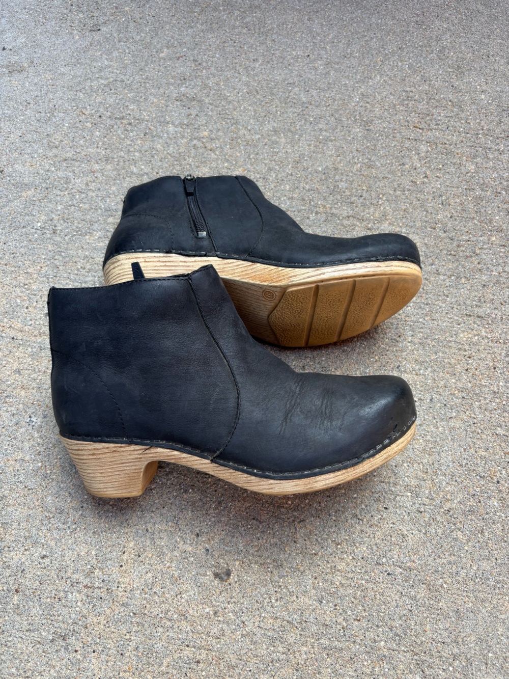 Dansko Barbara Ankle Bootie - Black Burnished Nubuck, Size 37 (US 6.5-7)